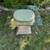 Vintage Plaster and glass top end table with chipped glass 1 thumbnail