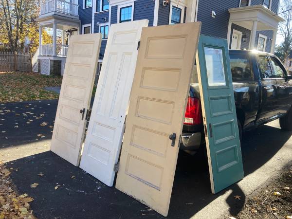 4 vintage solid wood doors 1