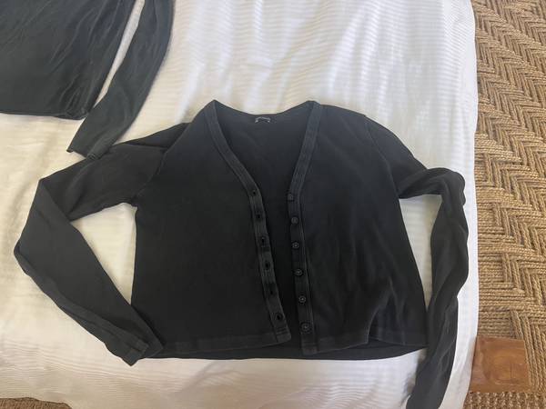 Brandy Melville Black Button up Shirt - OSFA - Good Condition 1
