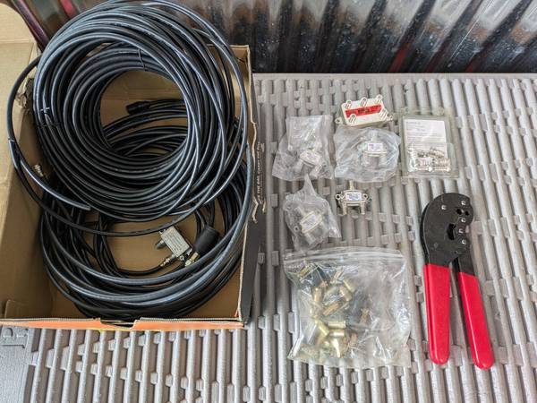 CATV/Cable TV Cable, Splitters, Connectors, Crimper 1