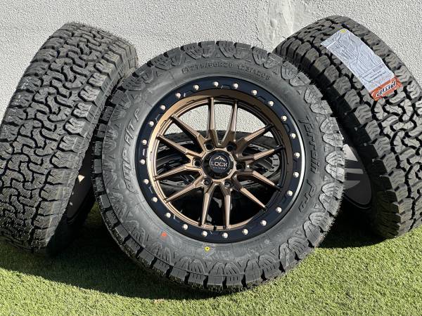 20" GMC Lock Krawler Wheels 6x5.5 Chevy Toyota Rims A/T tires Suburban 1