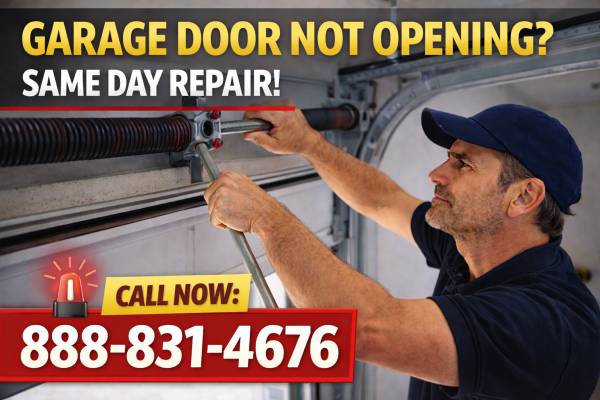 GARAGE DOOR NOT OPENING? SAME DAY REPAIR 1