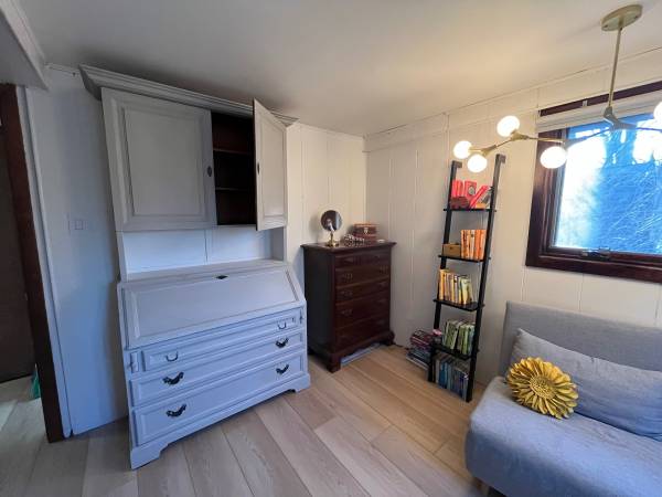 Large armoire with desk hutch - light gray OBO 1