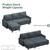Pull-Out Sleeper Sofa Sectional with Storage Chaise – Dark Gray Linen 11 thumbnail