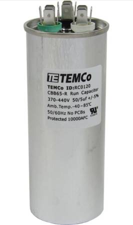 50+5 uF MFD, 370 440 VAC Jard Capacitor Round Air Conditioner Unit 1