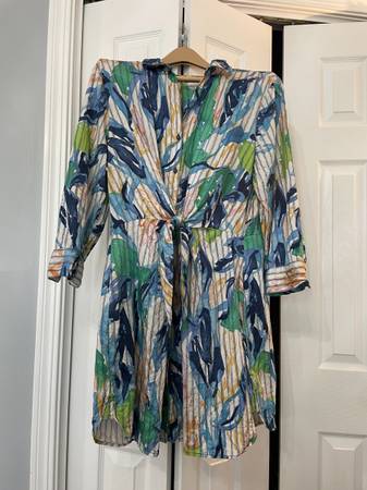 Vestido camisero para mujer Nic + Zoe talla XL, azules/verdes - $35 (Columbia, MO)63471025126147121