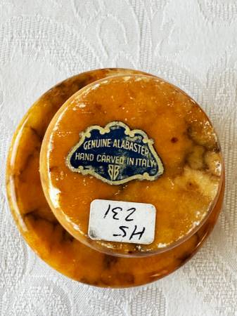 3"t Orange/tan mushroom "Genuine Alabaster Marble hand crafted in Ital - $22 (Beaverton)63471475056001121