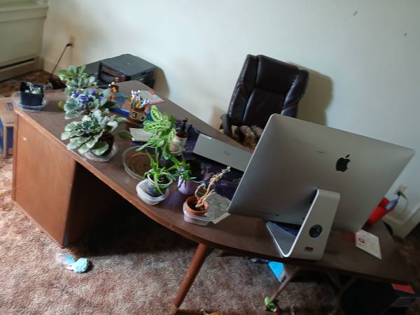 Midcentury modern boomerang desk 1