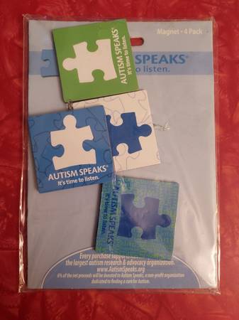 2012 Autism Speaks It's Time to Listen Magnet 4 pack – NEW 1