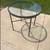 Crate and Barrel Wrought Iron Round Bistro Table with Tempered Glass Top 2 thumbnail