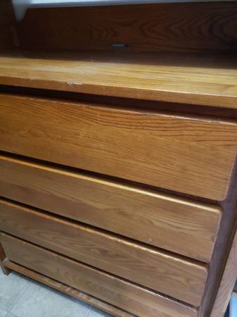 Dresser with folding changing piece that flips out 1