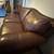 Brown studded, leather couch 3 thumbnail