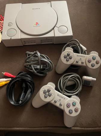 Sony PlayStation 1 Video Game Console- w/2 original controllers, cords - $60 (Ramona)63470811420931120