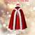 Like New Adult Children Christmas Santa Robe Cape Velvet Red Hooded 3 thumbnail