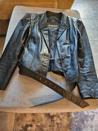 Womens black leather jacket 1