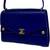CHANEL Blue Envelope Double Flap Shoulder Crossbody Bag Chevron Calfskin Leather 6 thumbnail