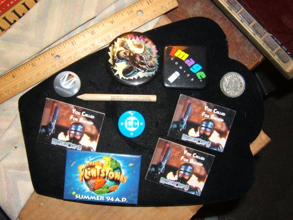 1993 comicfest comic convention philadelphia lot buttons and stuff 1
