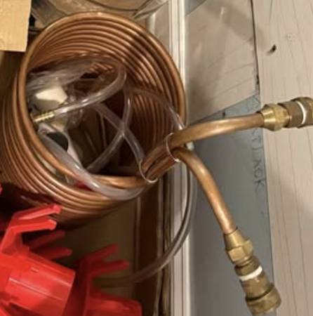 50' 1/2" copper immersion wort chiller for beer making brewing wine 1