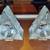 2 Avon Clear Glass Christmas Tree Candle Holders - each 7 thumbnail