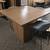 Walnut Beveled Edge 48x48 w/ 40h Cube Base Standing Conference Table 1 thumbnail