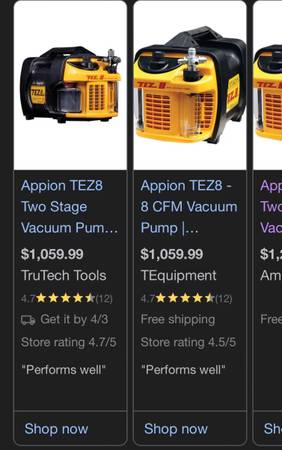 Vacuum Appion TEZ8 - 8 CFM 1