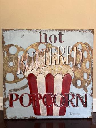 Popcorn Movie-Themed Art Canvas 1