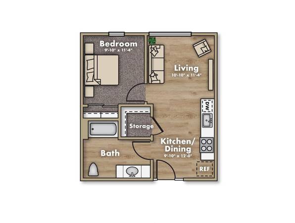 $1,269 / 1br - 530ft2 - Sala comunitaria, Patio, 1A/1B (16503 E Burnside St, Portland, OR)63831607336579123