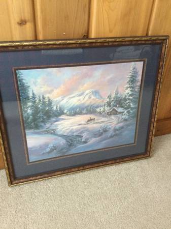 Beautiful winter scene  picture with frame 1
