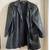 Women's vintage black leather 3/4 length coat 2 thumbnail