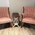 Vintage Upholstered Chairs Wood Trim & Pillows, Wooden Side End Table 24 thumbnail