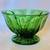 Vintage Emerald Green Depression Glass Footed Bowl (3 available) 1 thumbnail