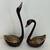 Mid Century Set of 2 Brass Swans Ornamental Metal Water Fowl Animal Figurines 2 thumbnail