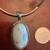 Such an Elegant Sterling Silver Necklace a Big Natural Turqouise Stone 6 thumbnail