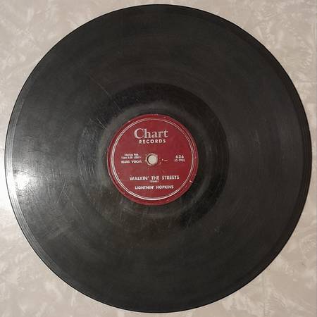 Lightnin Hopkins 78rpm on Chart 636 Walkin the Streets & Mussy Haired 1