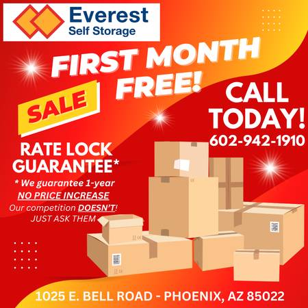 FREE FIRST MONTH OF STORAGE! 1