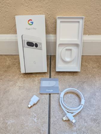 Google Pixel OEM Cable, USB Adapter, SimTool, Box for Pixel 7 Pro Whit 1