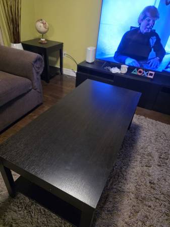 Dark Brown Coffee Table with Shelf 1