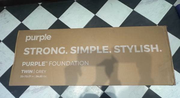 Purple Twin Bed Foundation Grey 1