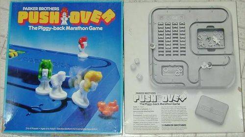 PUSHOVER -- the Piggy Back Marathon Board Game by Parker Brothers 1981 1