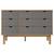vidaXL Drawer Cabinet Brown and Grey Solid Pine Wood, Engineered Wood. 7 thumbnail