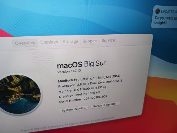 13inch Retina Display 2k Apple MacBook Pro - $225 (Kennedale TX)63471252601219123