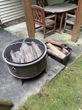 Fire Pit w/Wood 1