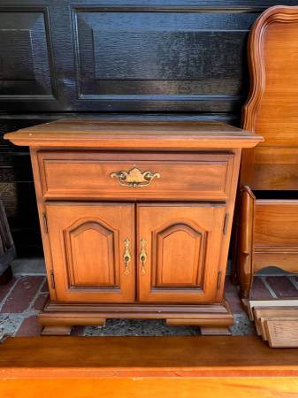 Solid Walnut Wood Bedside Table/Cabinet from Sumter Cabinet Co. 1