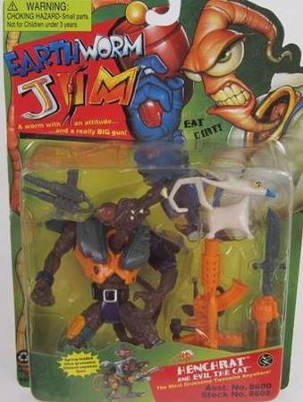 1994 Playmates Earthworm Jim Henchrat and Evil the Cat Action Figure 1