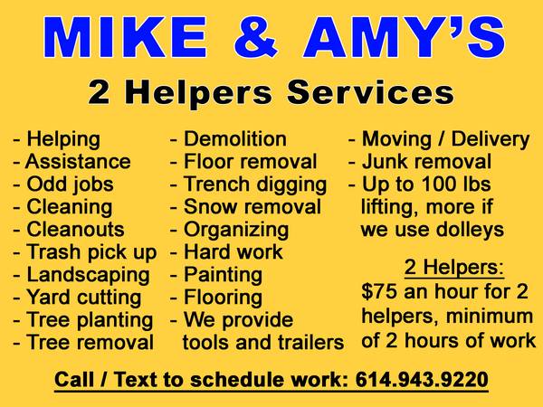 ✅ Mike & Amy's: 2 Helpers Services 1
