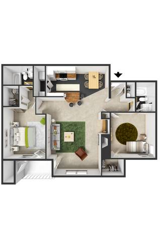 $1,999 / 2br - 🏡 2 habitaciones / 2 baños – Plano de piso Mackenzie | Apt 105 | $1,999 (Hillsboro)63820824366465120