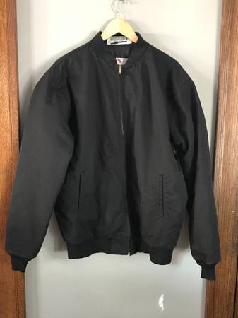Work Jacket by G&K Services Hip Length Black with Quilted Lining 1