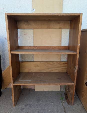 Rustic Wood 3-Shelf Bookcase Storage Unit - 36" H × 25.5" W × 12" D 1