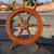 old 30" wide solid heavy wood ships steering wheel 7 thumbnail