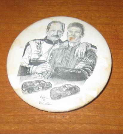Rare Dale Earnhardt Button w Dale Jr Auto Racing Legends Dale Adkins A 1